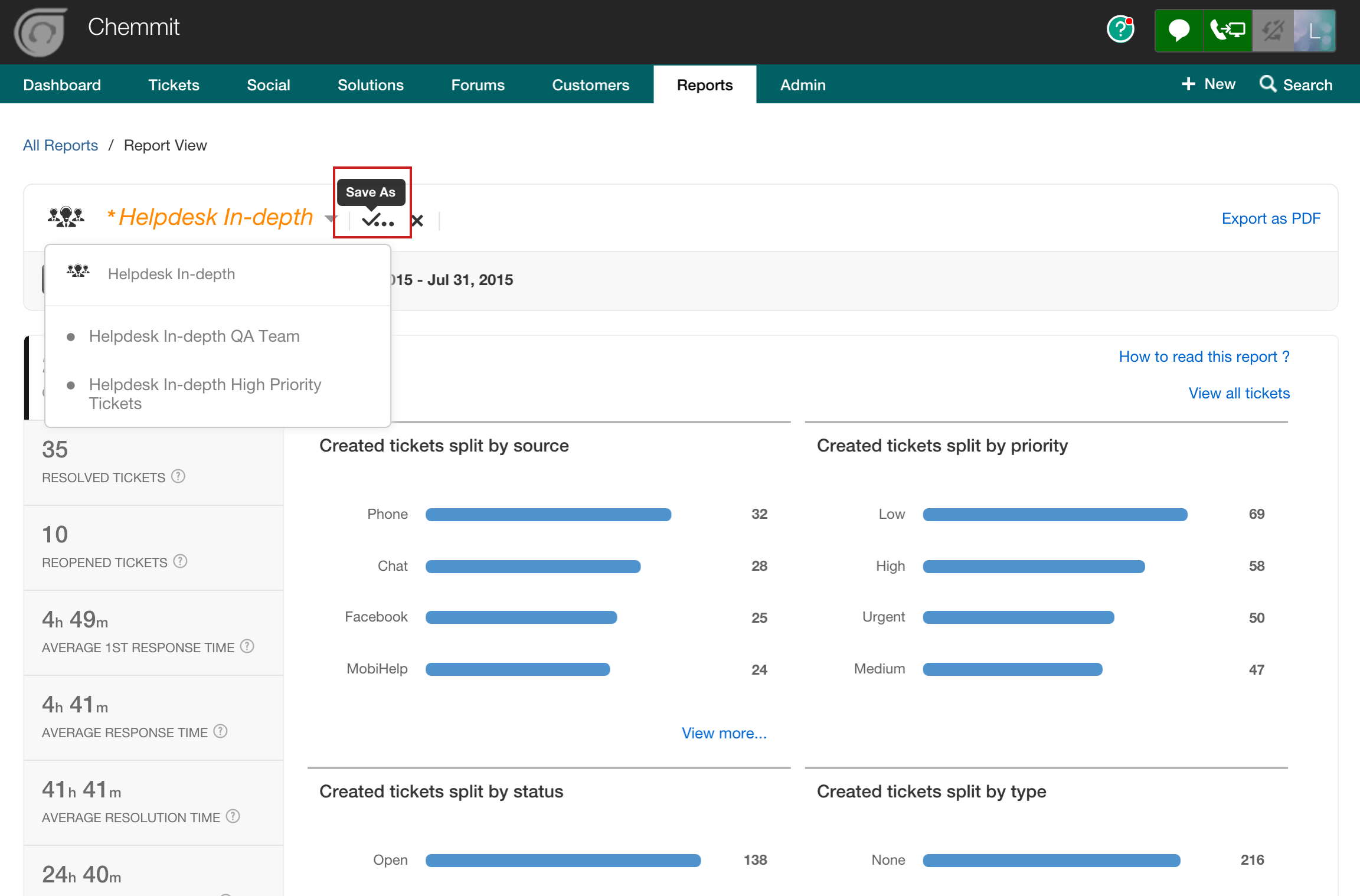 Saving Reports In Freshdesk Freshdesk
